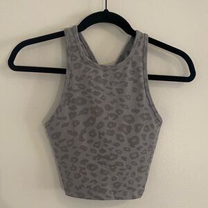 Beyond Yoga Leopard Studio Cropped Tank Top Grey Size XS